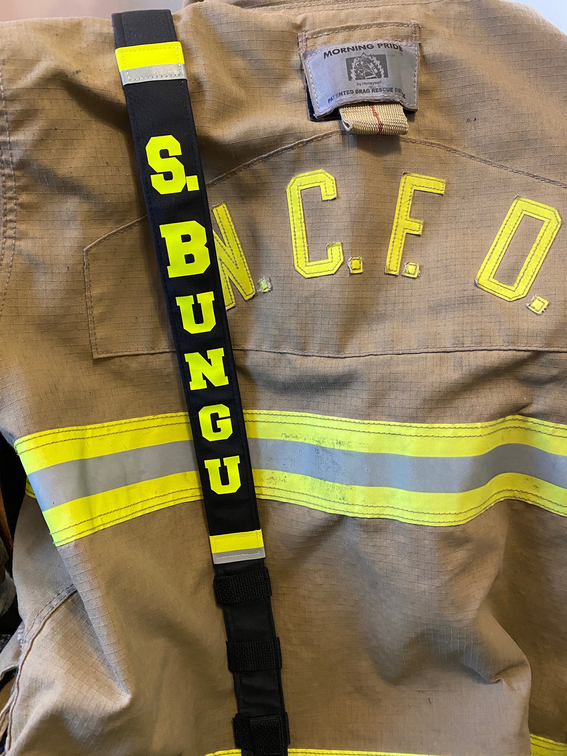 Lightweight ripstop radio strap for firefighters and EMTs