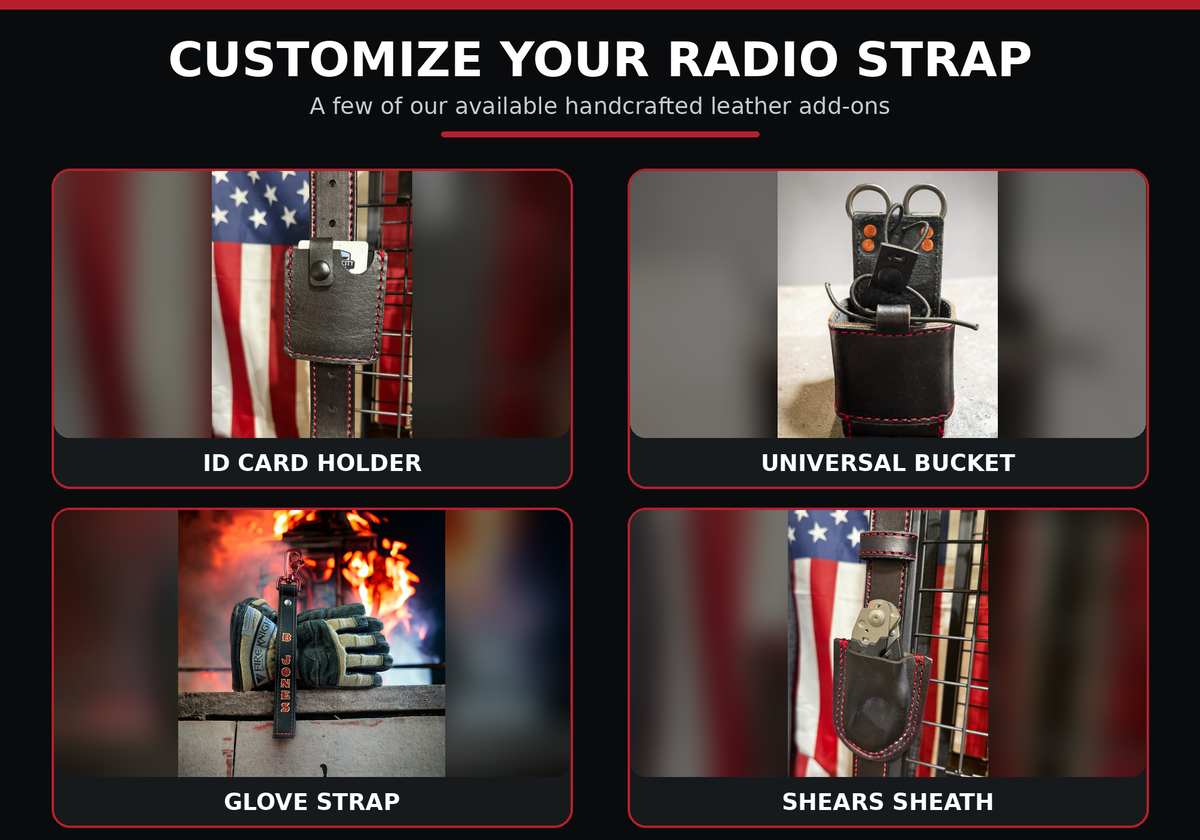 Leather Firefighter Radio Strap