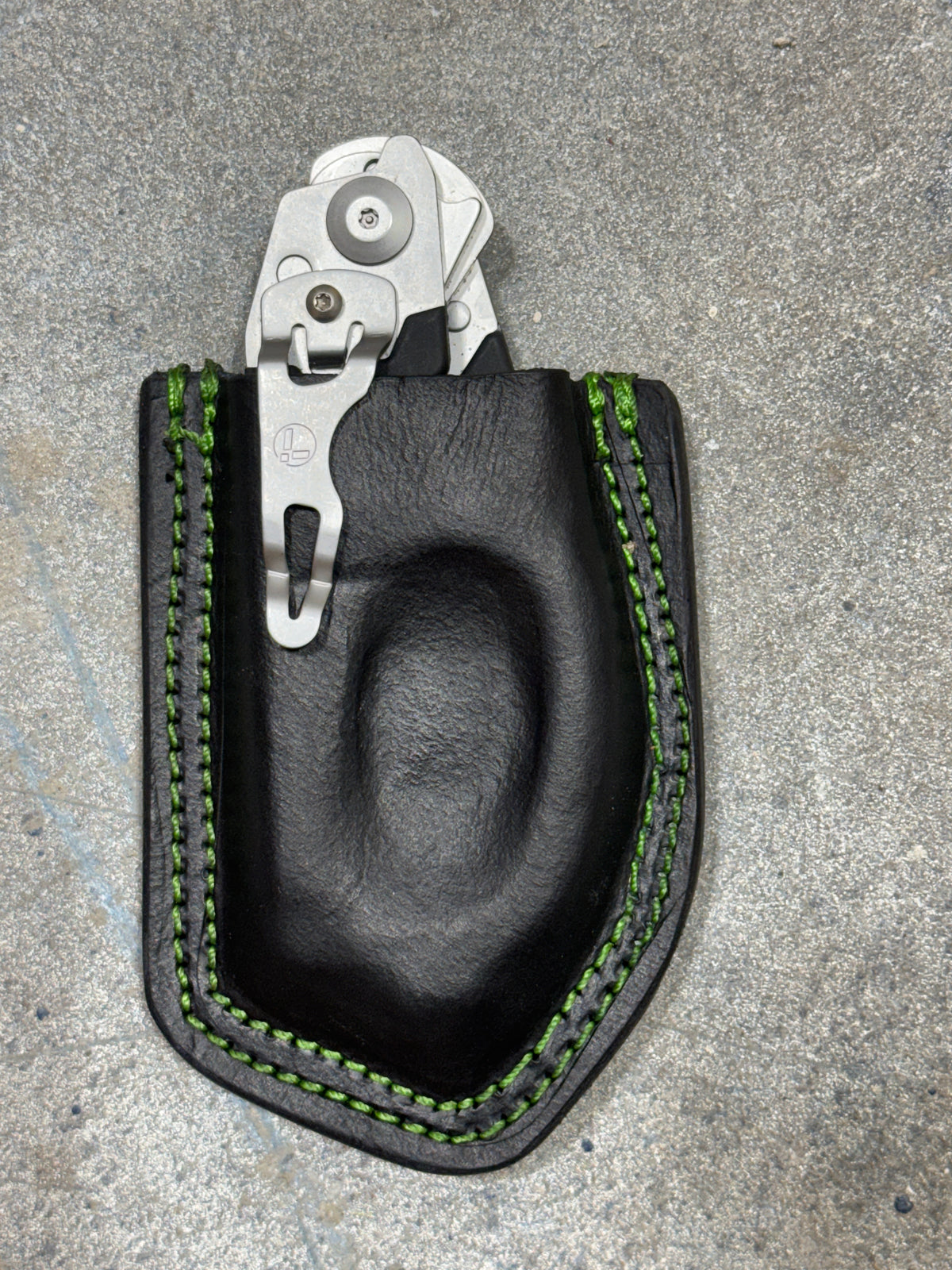 Handcrafted plain leather Raptor Rescue Shears sheath made from full-grain leather with shears