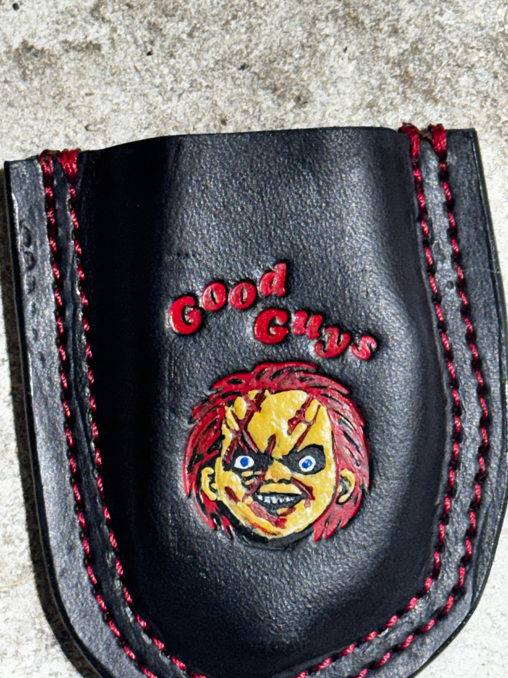 Custom Horror Doll Leather Raptor Shears Holster – Handmade EMS/Firefighter Gear (Shears Not Included)