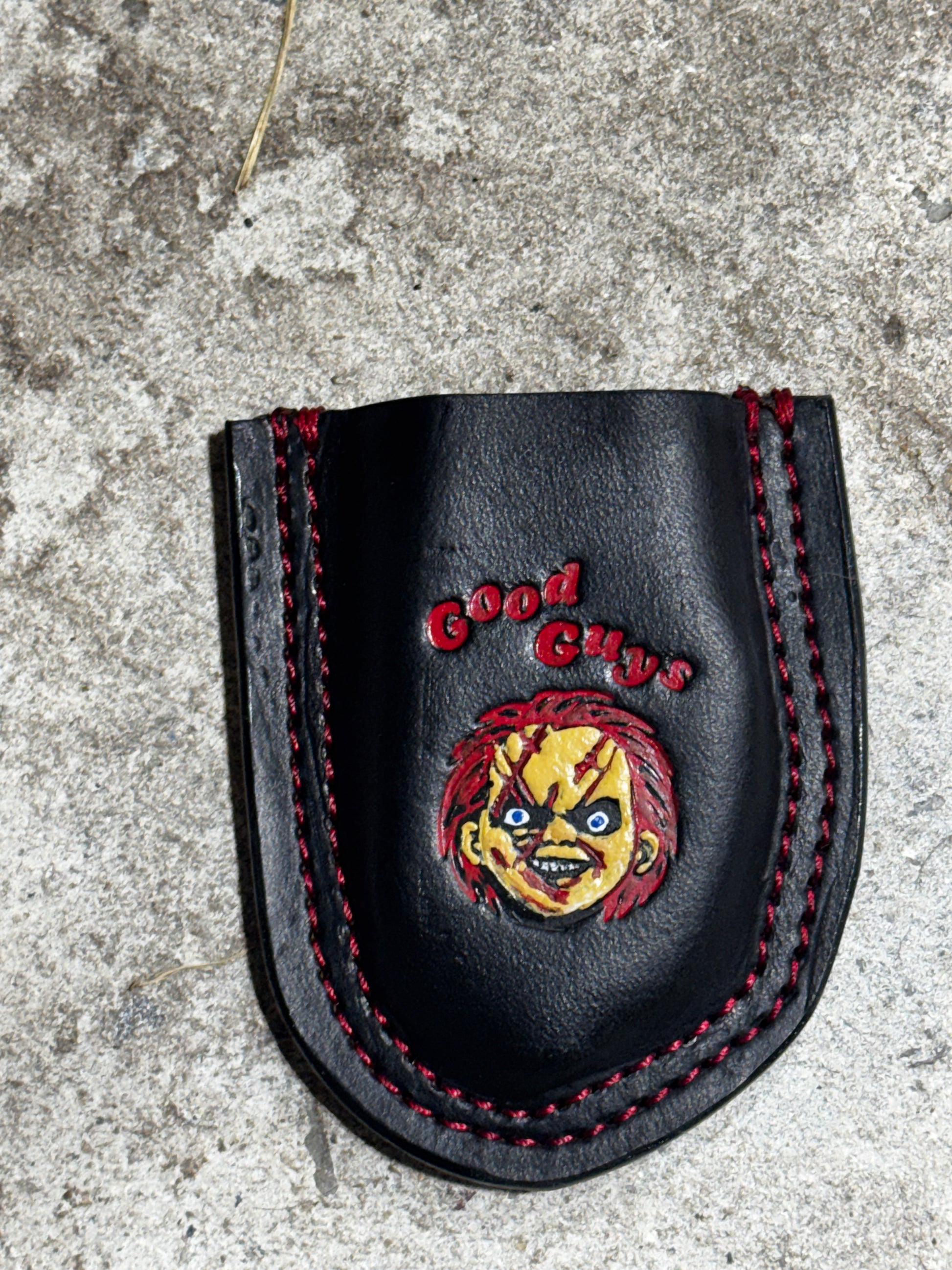 Custom Horror Doll Leather Raptor Shears Holster – Handmade EMS/Firefighter Gear (Shears Not Included)