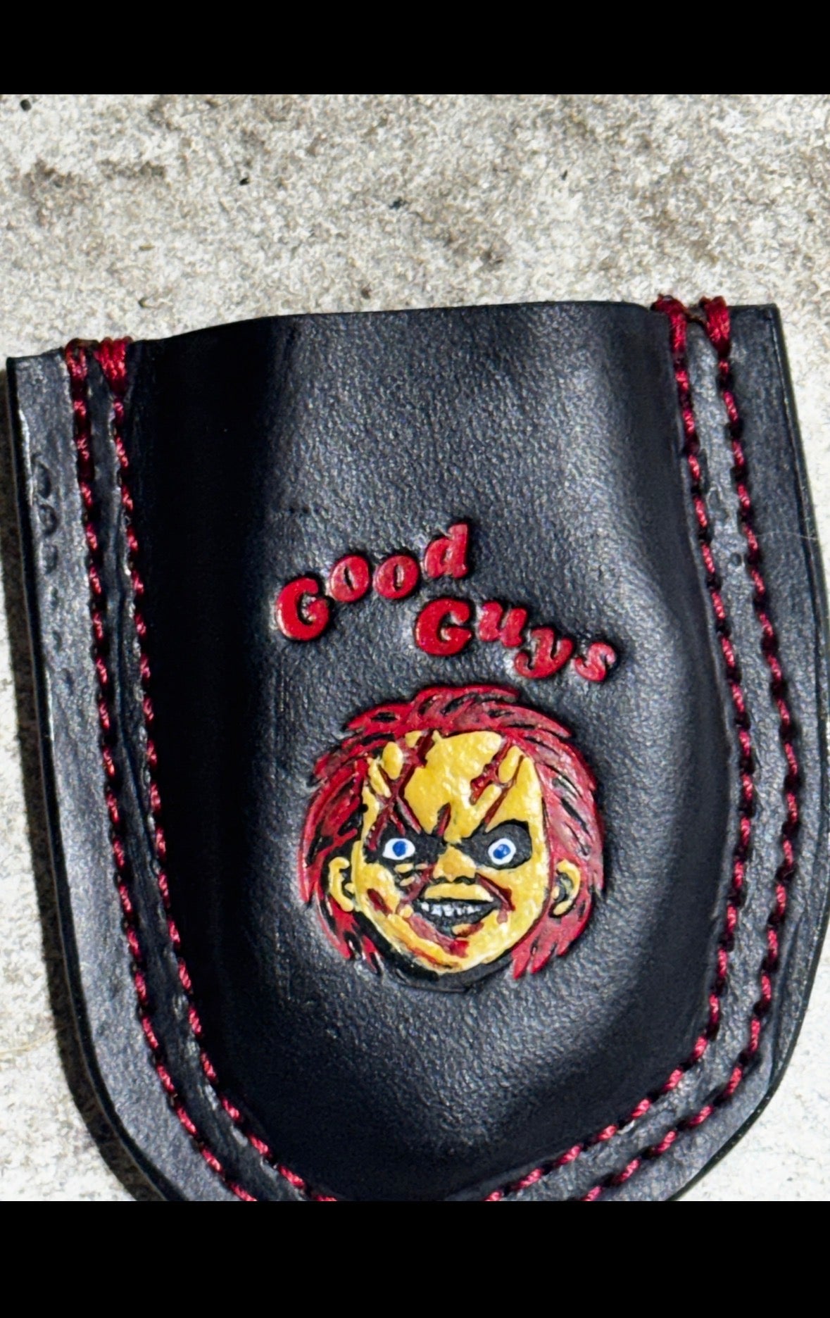 Custom Horror Doll Leather Raptor Shears Holster – Handmade EMS/Firefighter Gear (Shears Not Included)