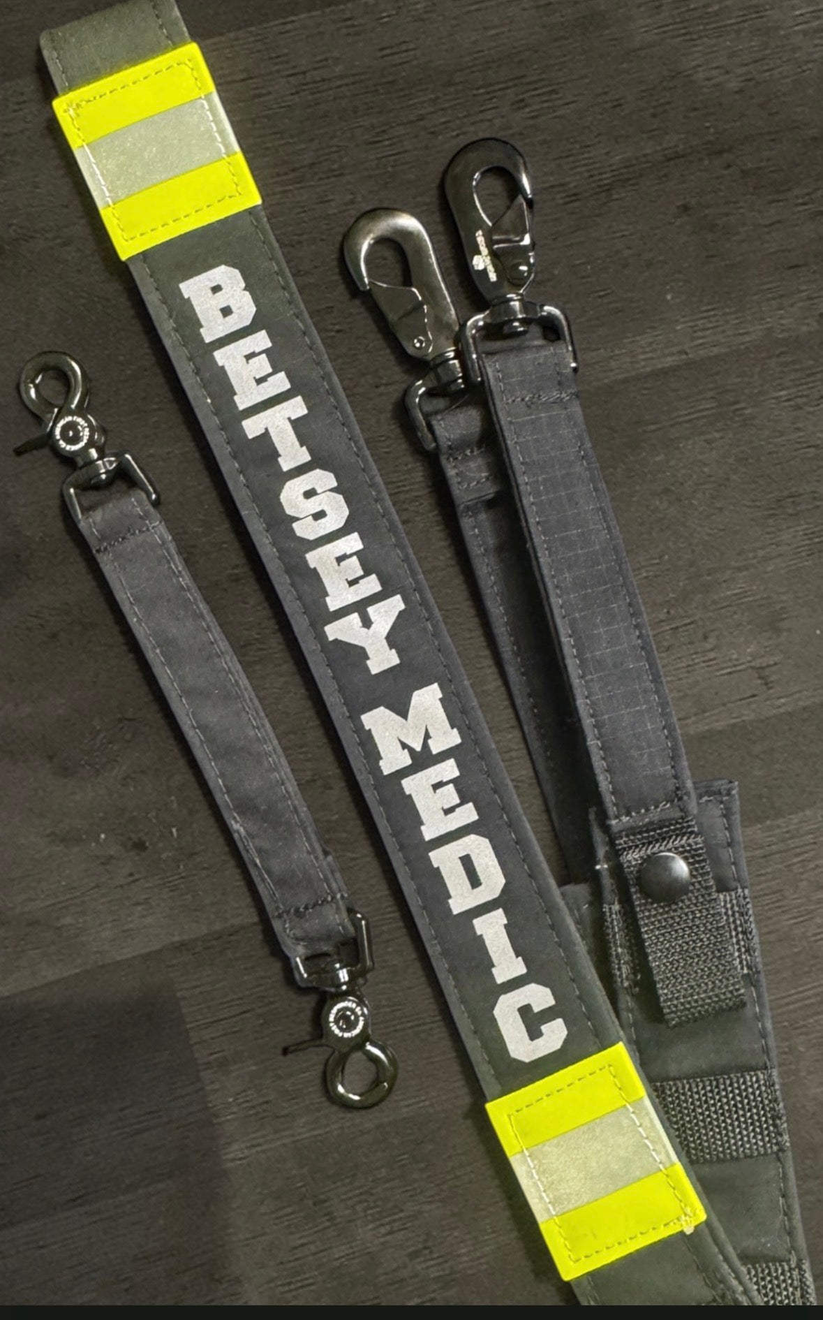 Firefighter Black Reflective Radio Strap