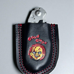 Custom horror doll Raptor Shears leather holster