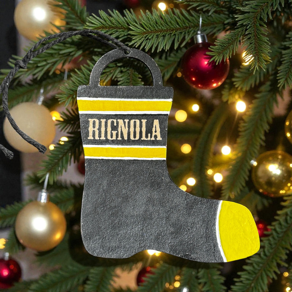 Personalized firefighter boot ornament engraved with name