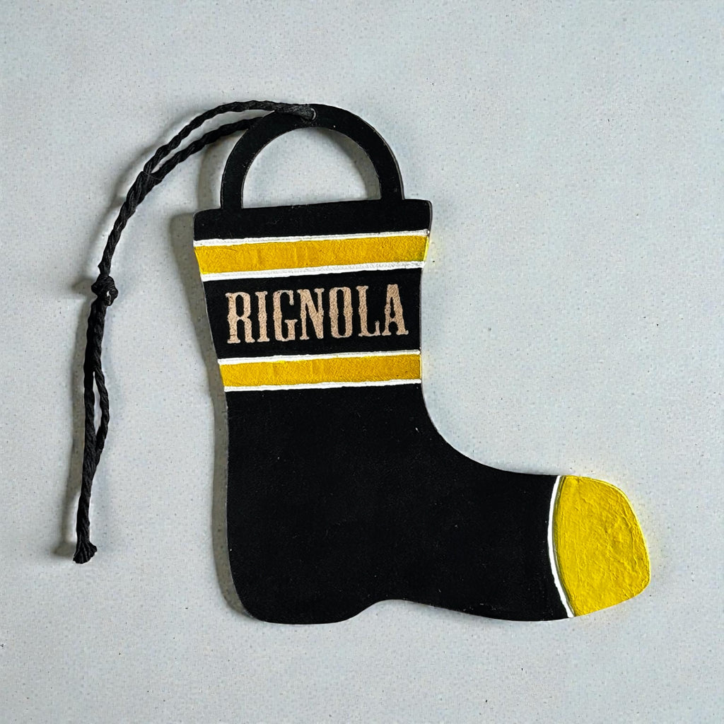 4-inch leather fire boot ornament with custom engraving