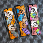 Hand Painted Skull Leather Bookmark