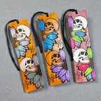 Hand Painted Skull Leather Bookmark