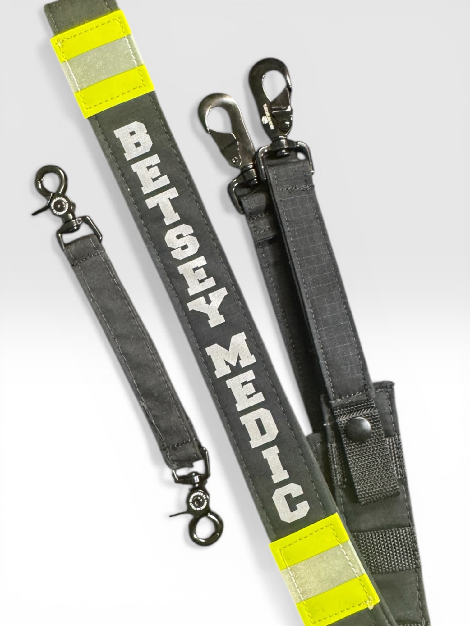 Firefighter Black Reflective Radio Strap