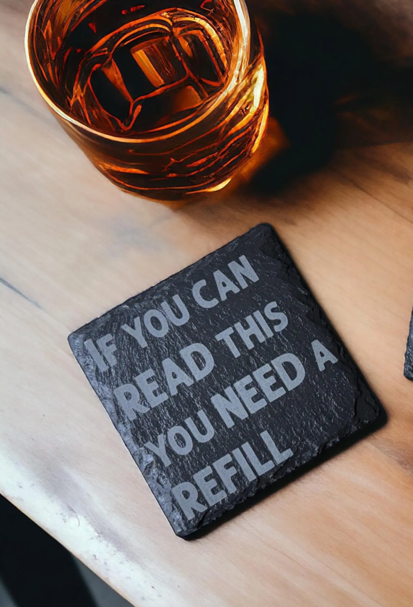 Funny Sarcastic Slate Coasters – Witty Drinkware for Smart Mouths