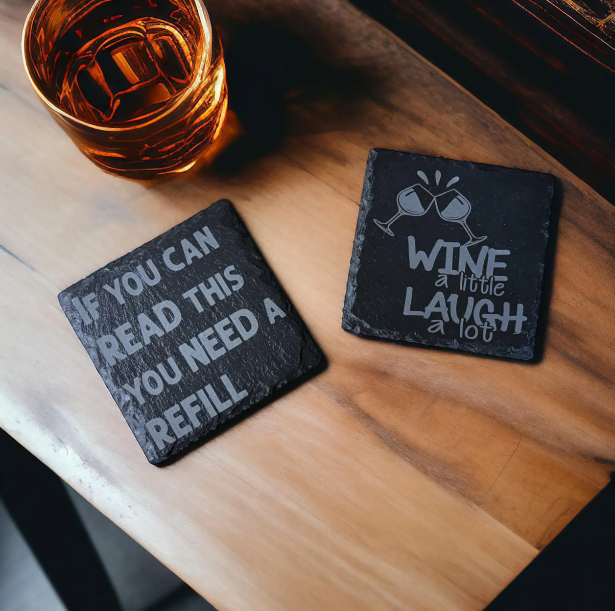 Funny Sarcastic Slate Coasters – Witty Drinkware for Smart Mouths