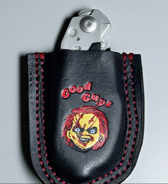Custom Stamped Leather Shears Holster