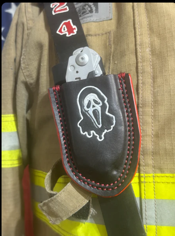 Custom Stamped Leather Shears Holster