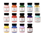 Leather paint color options showing available Angelus acrylic leather paint colors for custom personalized firefighter glove straps and leather gear.