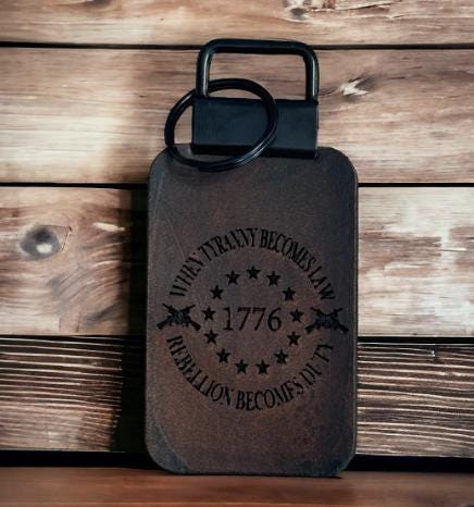 1776 Custom Leather Keychain