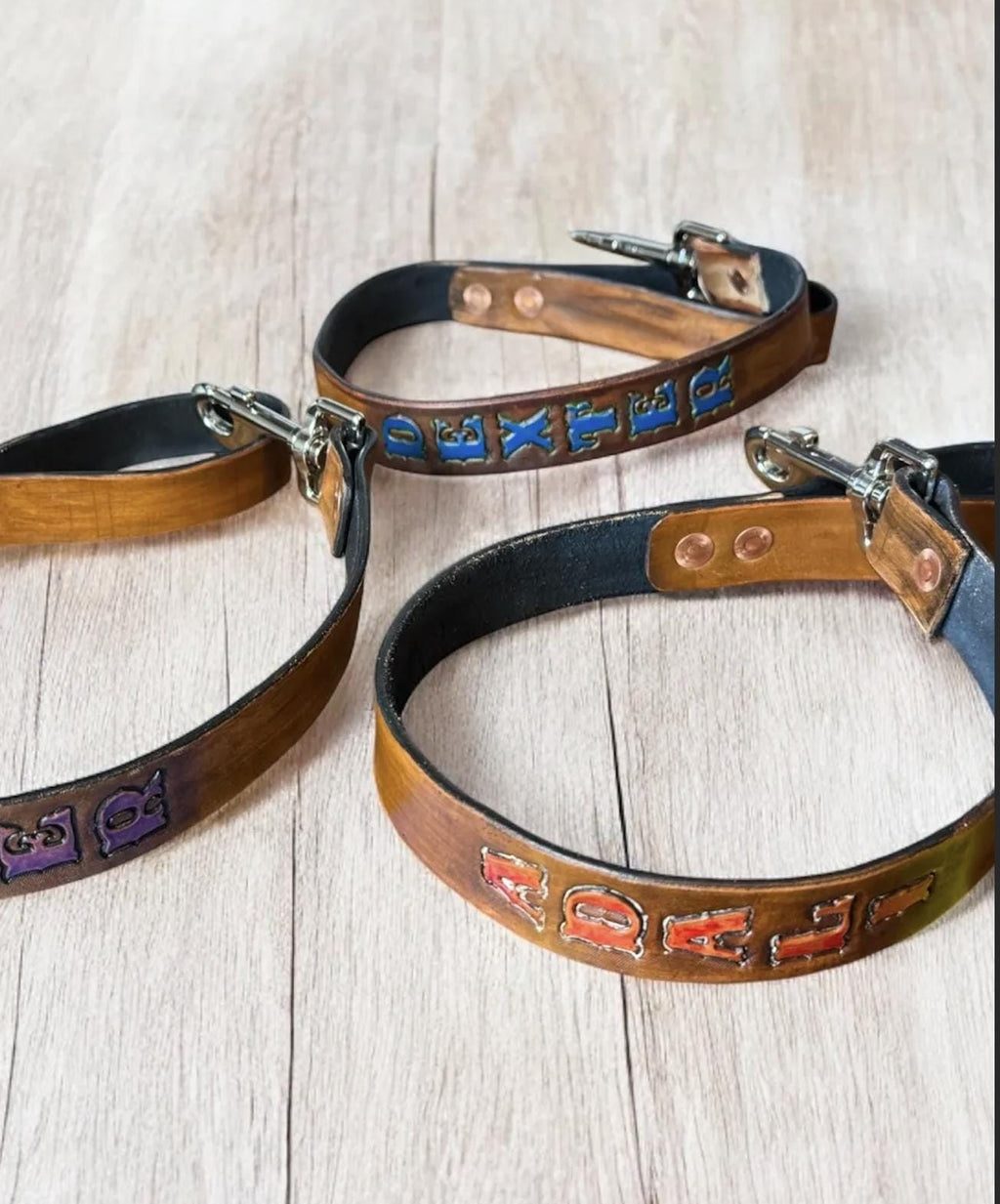 Custom Leather Dog Leash - Personalized with Name