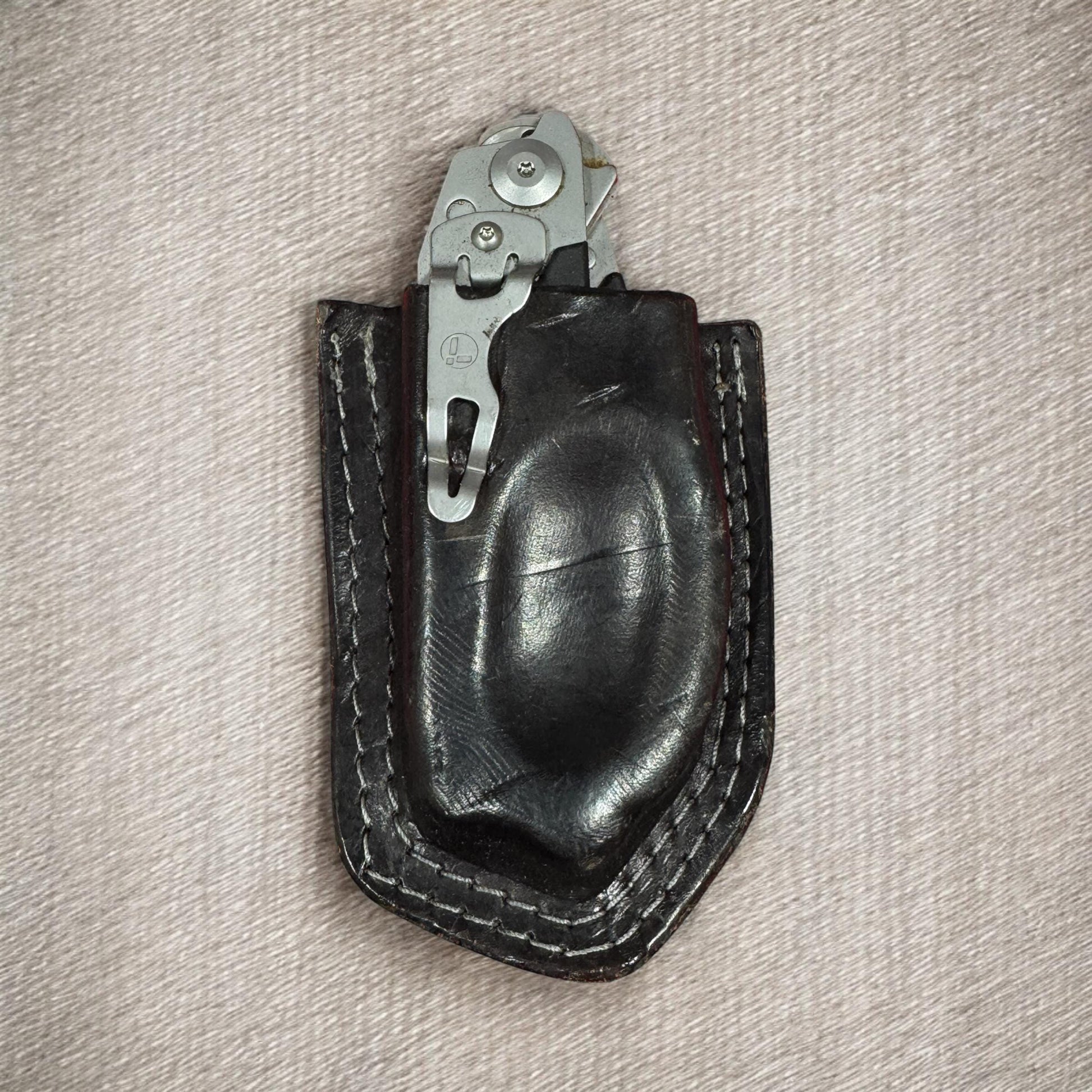 Custom Leather Sheath for Leatherman Raptor Shears – Handcrafted & Radio Strap Compatible