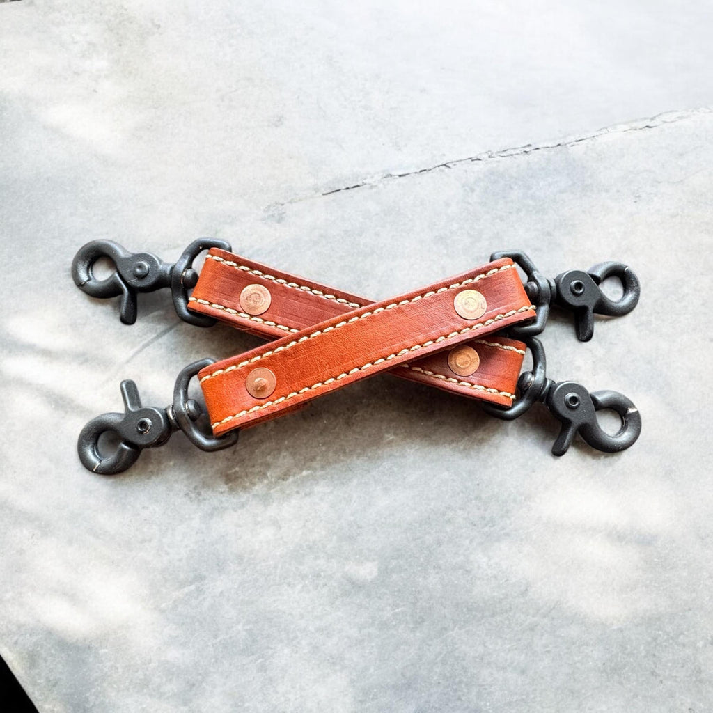 Leather Leash Safety Clip – Prong Backup Strap – Heavy-Duty Dog Leash Fail-Safe – English Bridle Leather