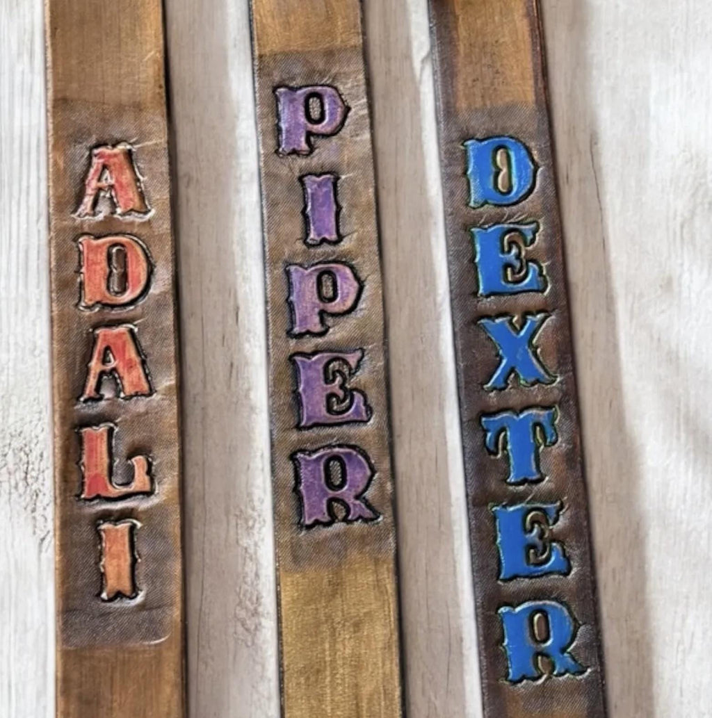 Custom Leather Dog Leash - Personalized with Name