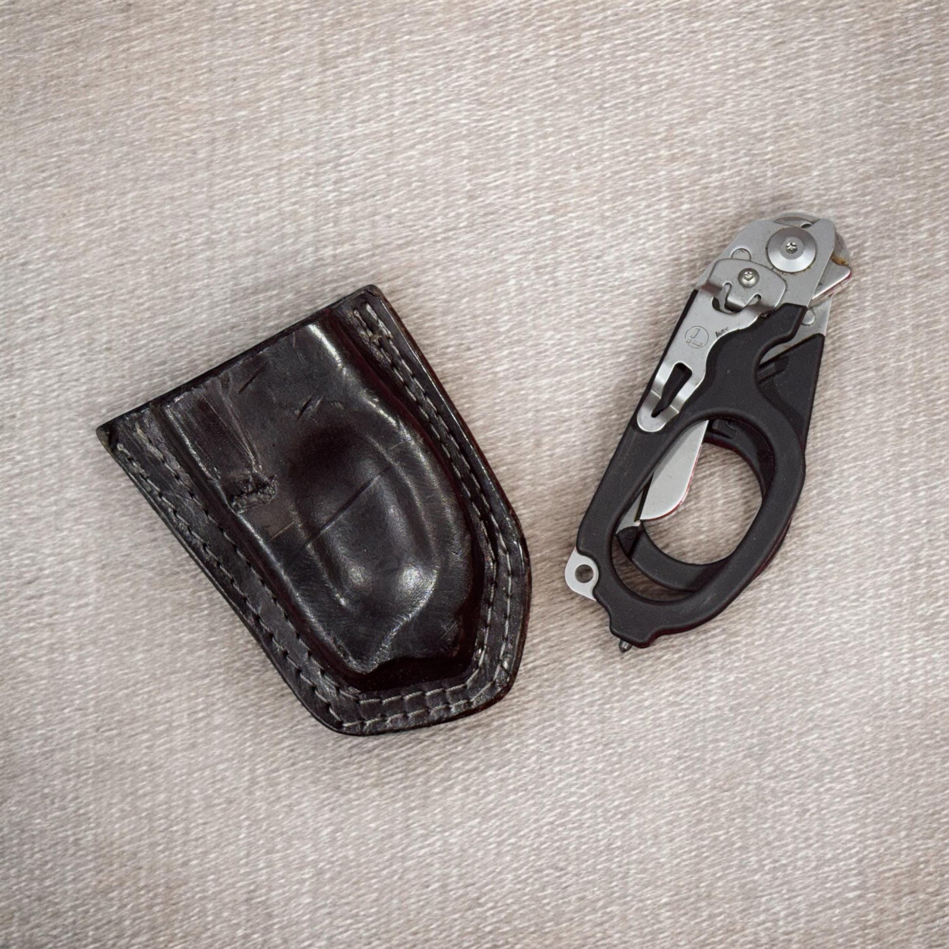 Custom Leather Sheath for Leatherman Raptor Shears – Handcrafted & Radio Strap Compatible