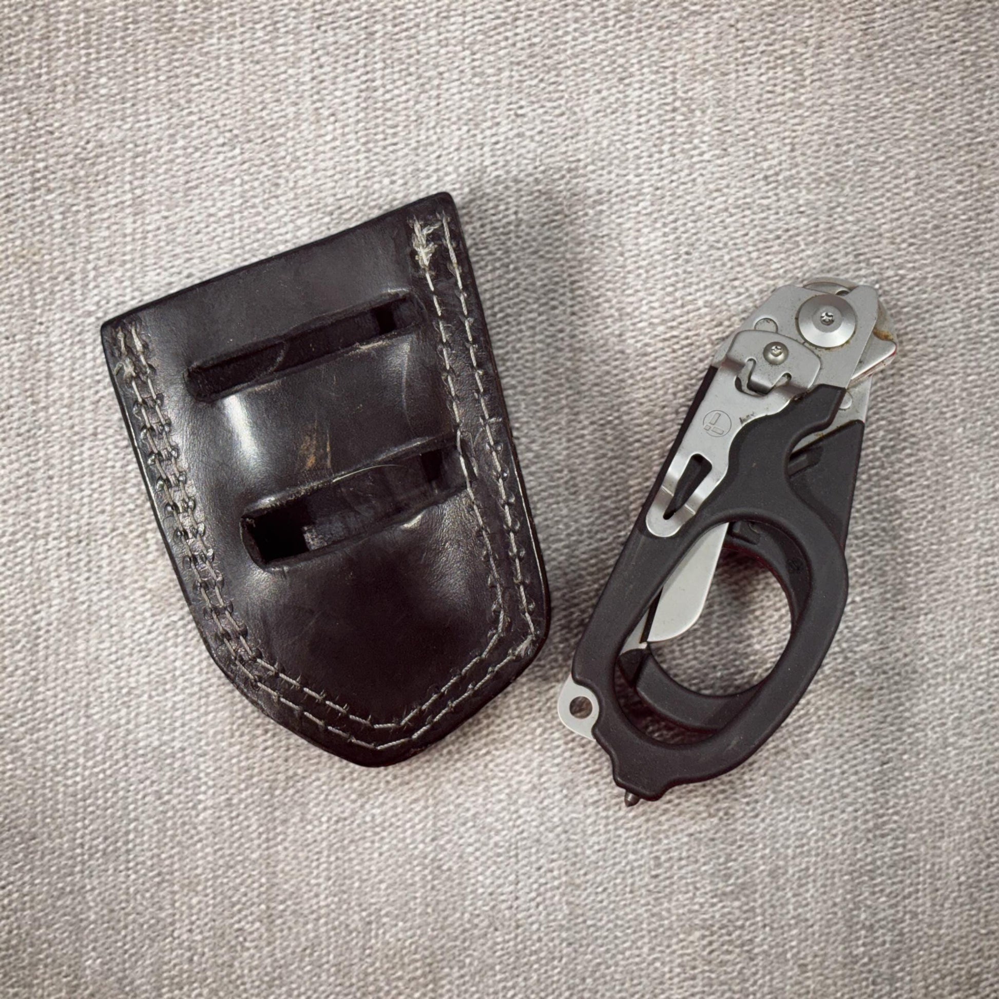 Custom Leather Sheath for Leatherman Raptor Shears – Handcrafted & Radio Strap Compatible