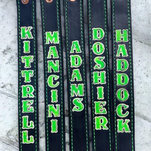 Custom glow in the dark leather SCBA pull tab in long style