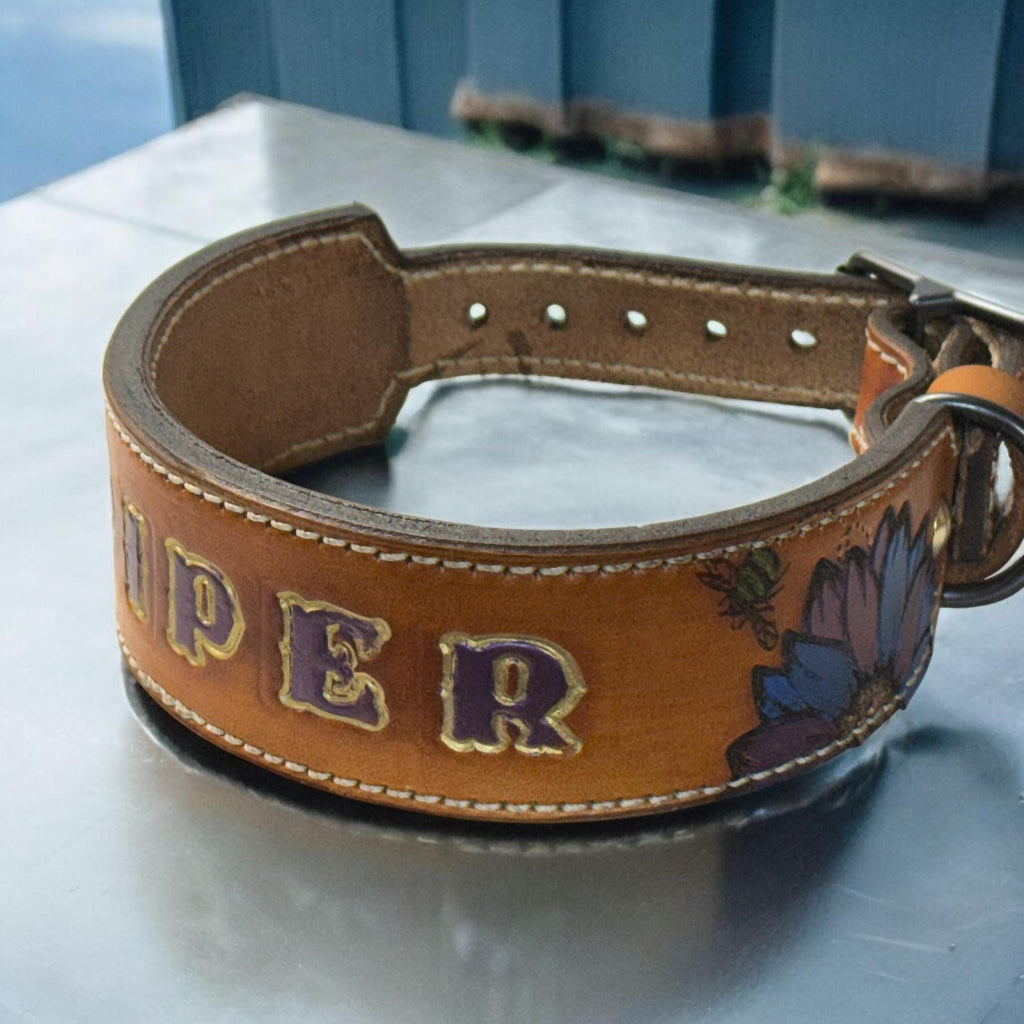 Custom Leather Dog Collar with Name