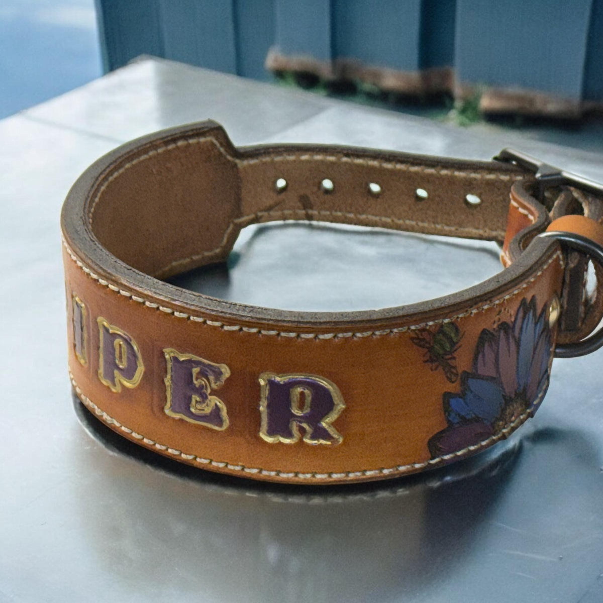 Custom Leather Dog Collar with Name