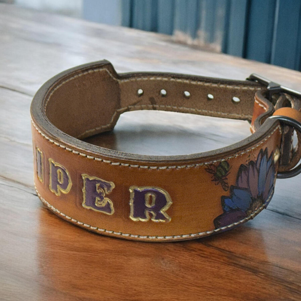 Custom Leather Dog Collar with Name