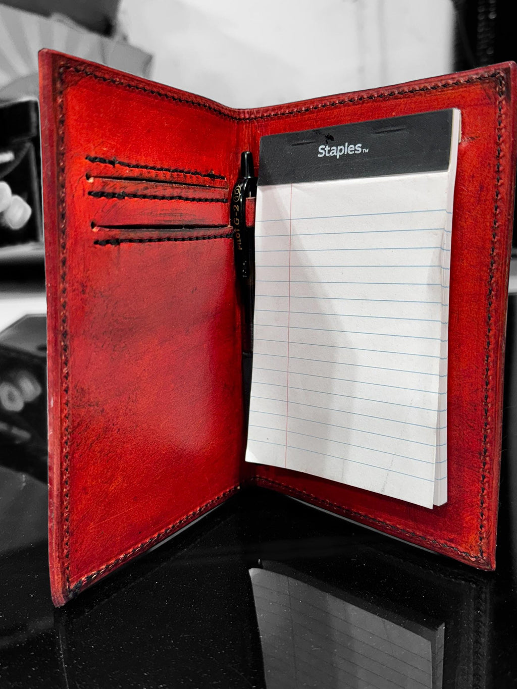 Handmade Leather Notebook Cover for notebook sizes 3x5 or 5x8 – Full Grain Veg Tan – Gothic Gift – Field Notes – Hand Dyed