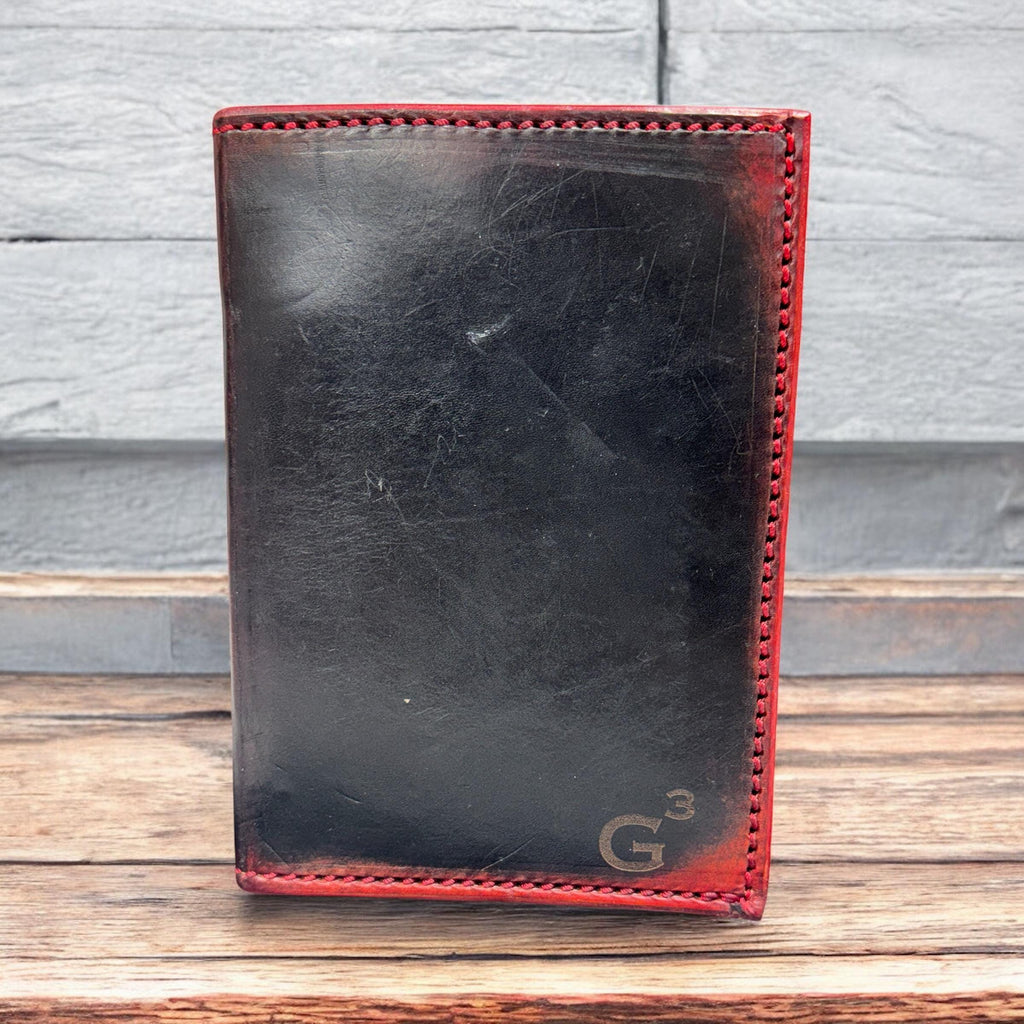 Handmade Leather Notebook Cover for notebook sizes 3x5 or 5x8 – Full Grain Veg Tan – Gothic Gift – Field Notes – Hand Dyed