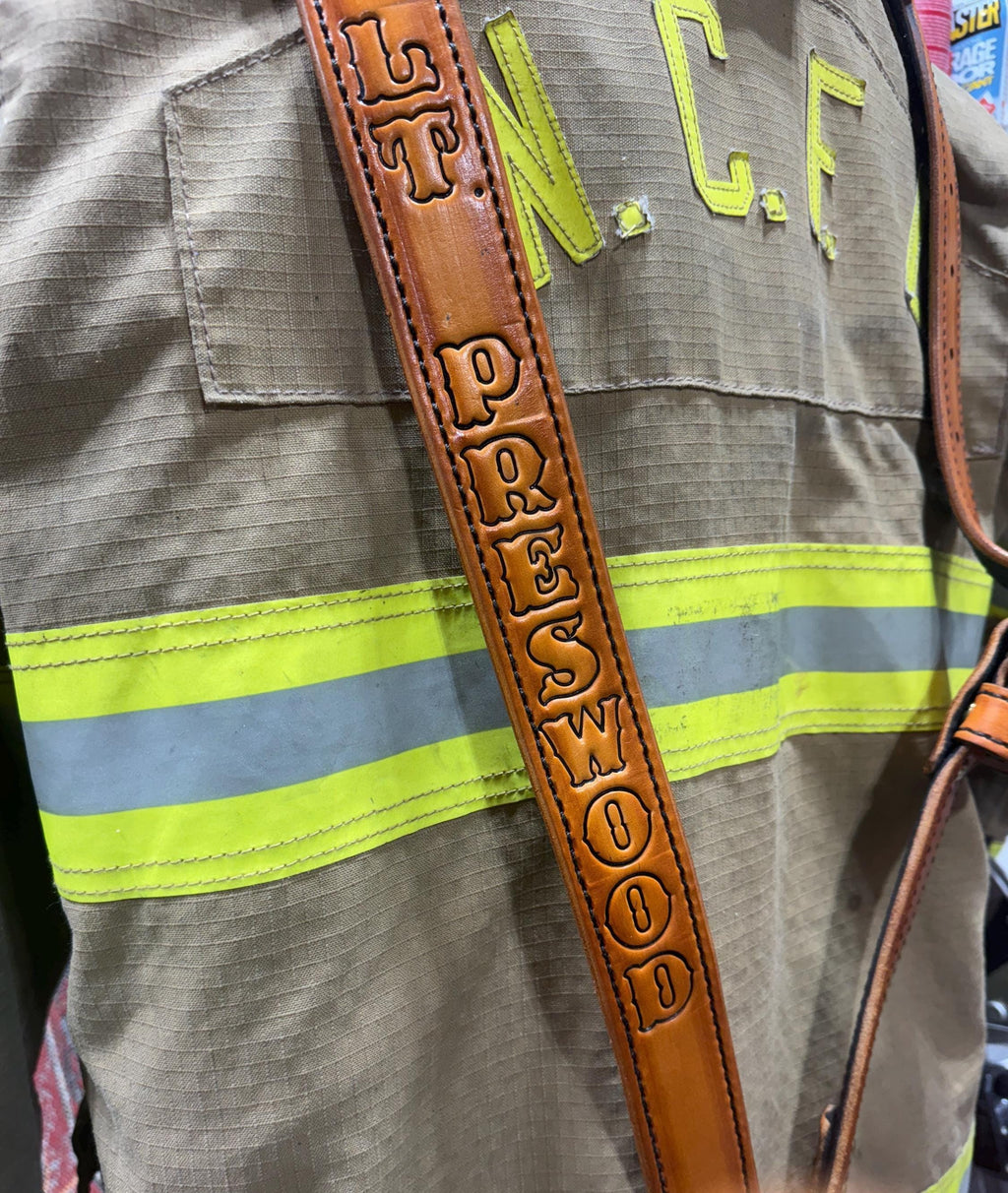 Leather Firefighter Radio Strap- Gifts For Firefighters- EMS Radio Strap- Custom Leather Radio Strap