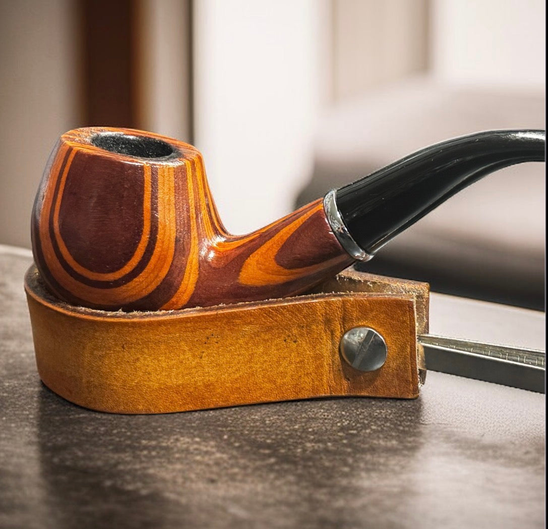Custom Leather Pipe Holder with 3-in-1 Tamper Tool – Add Initials Free