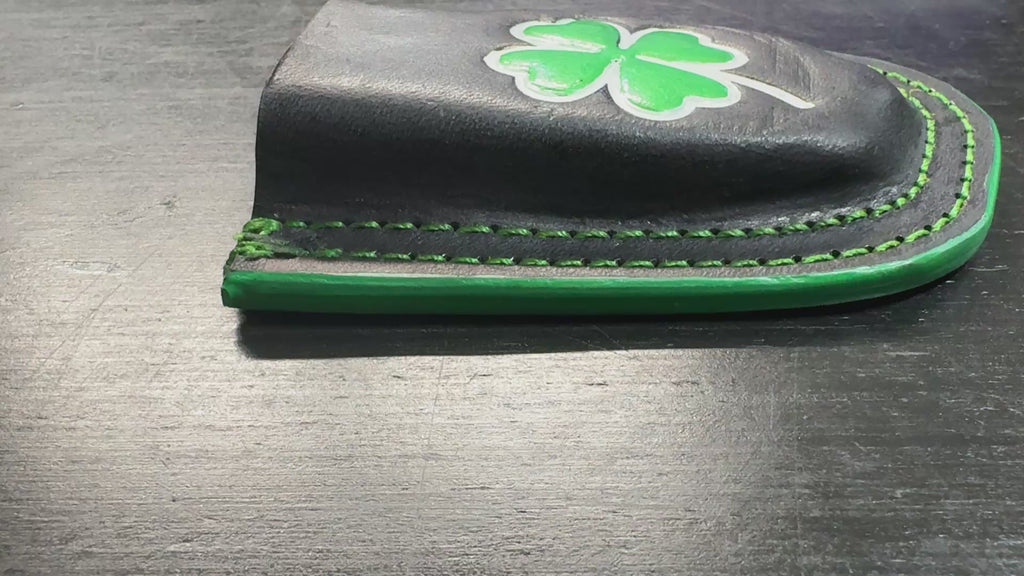 Leather Raptor Shears Holster – Shamrock Edition (Fits Firefighter Radio Straps)