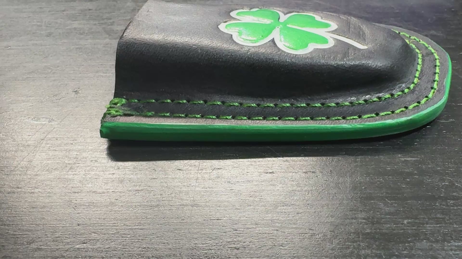 Leather Raptor Shears Holster – Shamrock Edition (Fits Firefighter Radio Straps)